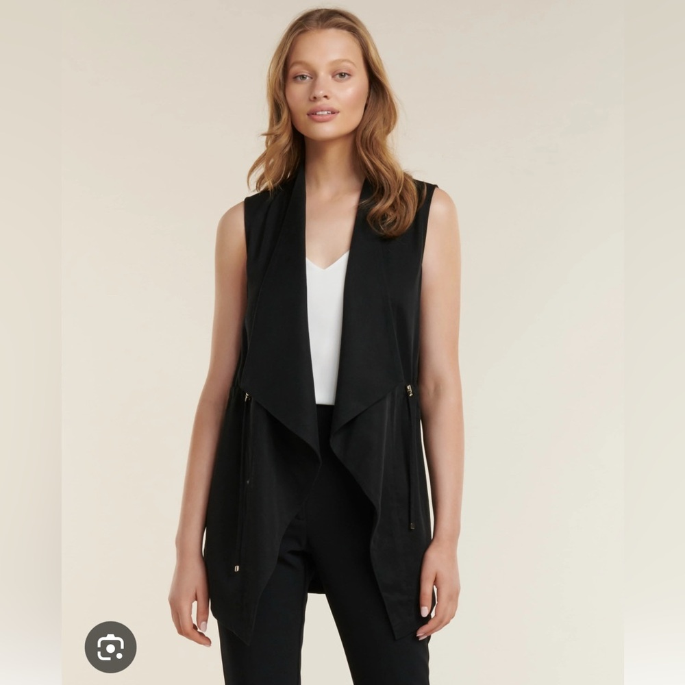 Dex Black Drape Vest